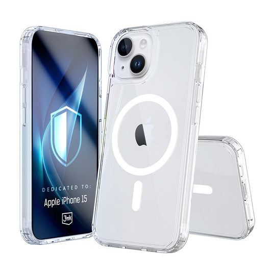 MagSafe-kuori Apple iPhone 15:lle, 3MK, Armor MagCase, Läpinäkyvä