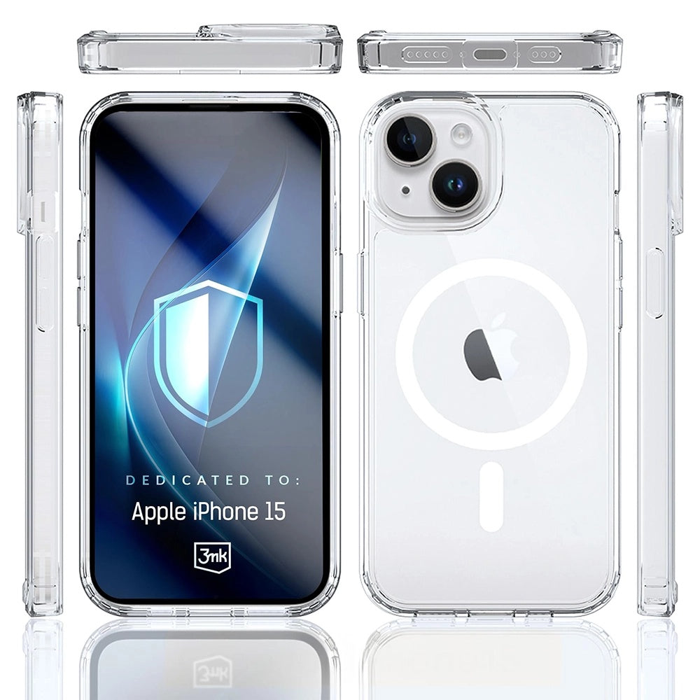 MagSafe Case for Apple iPhone 15, 3MK, Armor MagCase, Transparent