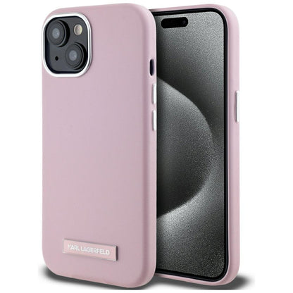 MagSafe-kotelo Apple iPhone 15:lle, Karl Lagerfeld, FW Metal Plate, Pinkki