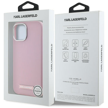 MagSafe-kotelo Apple iPhone 15:lle, Karl Lagerfeld, FW Metal Plate, Pinkki