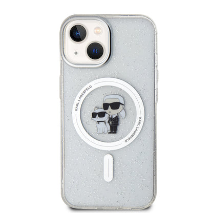 MagSafe-kotelo Apple iPhone 15:lle, Karl Lagerfeld, Glitter, Läpinäkyvä