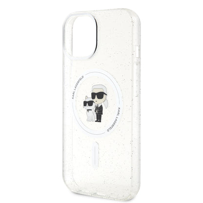 MagSafe-kotelo Apple iPhone 15:lle, Karl Lagerfeld, Glitter, Läpinäkyvä