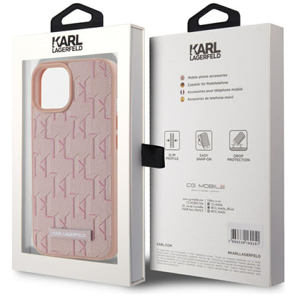 MagSafe Case for Apple iPhone 15, Karl Lagerfeld, Hot Stamp, Pink