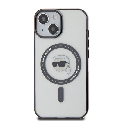 MagSafe-kotelo Apple iPhone 15:lle, Karl Lagerfeld, IML Karl's Head, Läpinäkyvä