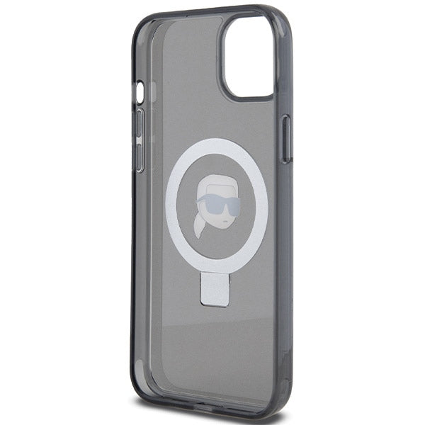 MagSafe-kotelo Apple iPhone 15:lle, Karl Lagerfeld, Ring Stand Karl's Head, Musta