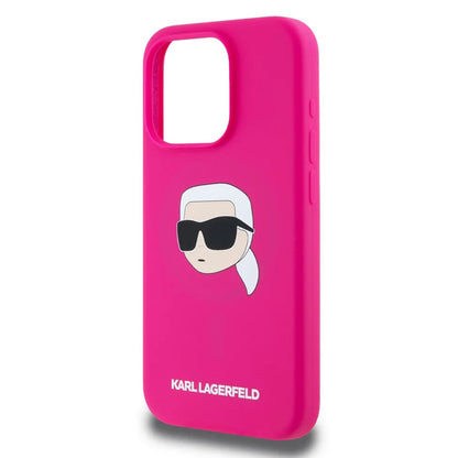 MagSafe-kotelo Apple iPhone 15:lle, Karl Lagerfeld, Silicone Karl's Head, Fuksia
