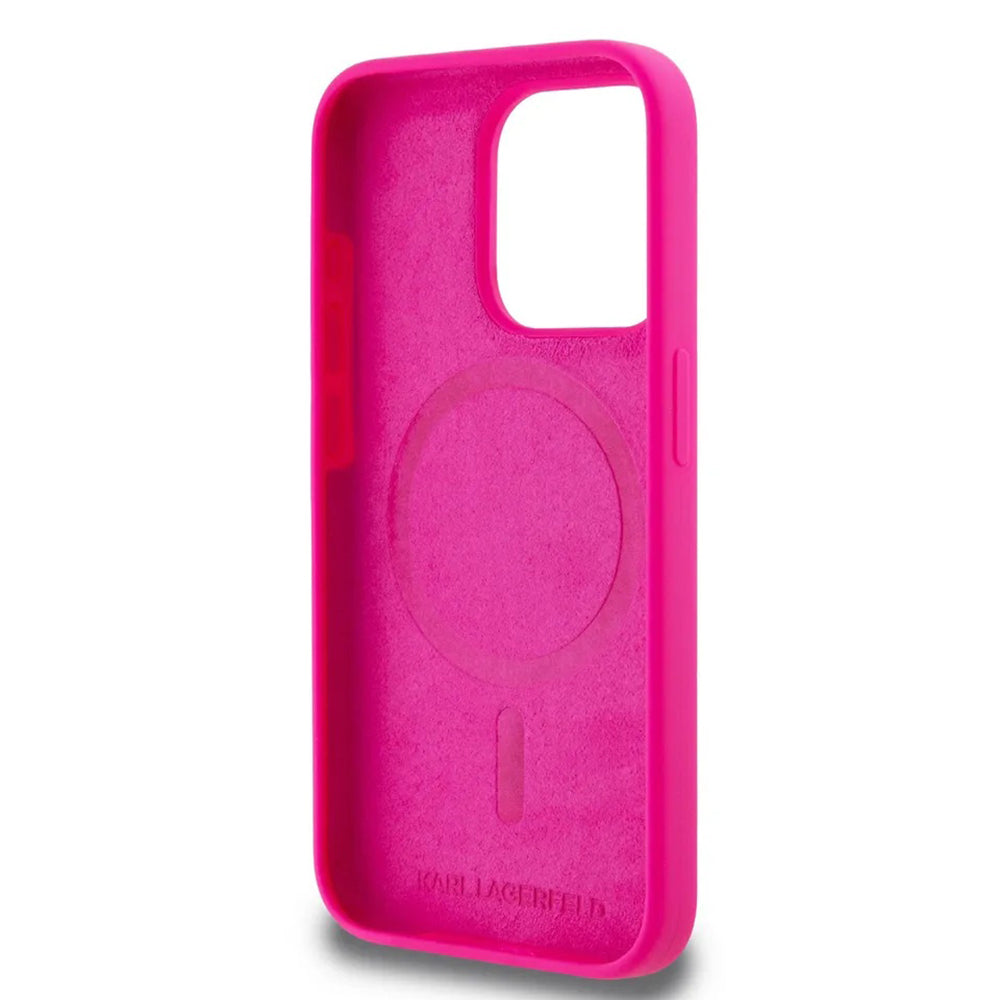 MagSafe-kotelo Apple iPhone 15:lle, Karl Lagerfeld, Silicone Karl's Head, Fuksia