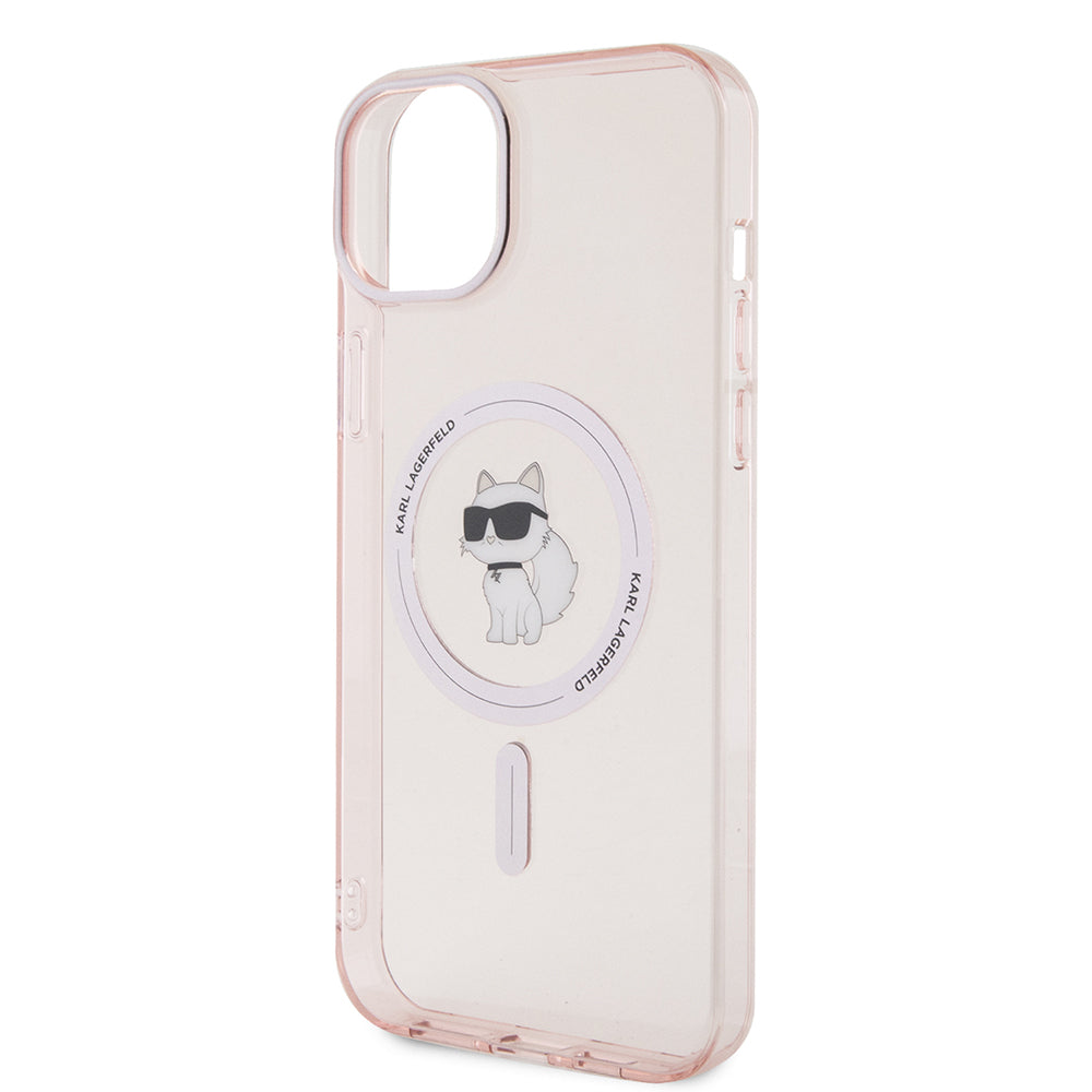 MagSafe-kotelo Apple iPhone 15 Plus / 14 Plus, Karl Lagerfeld, IML Choupette, Pinkki