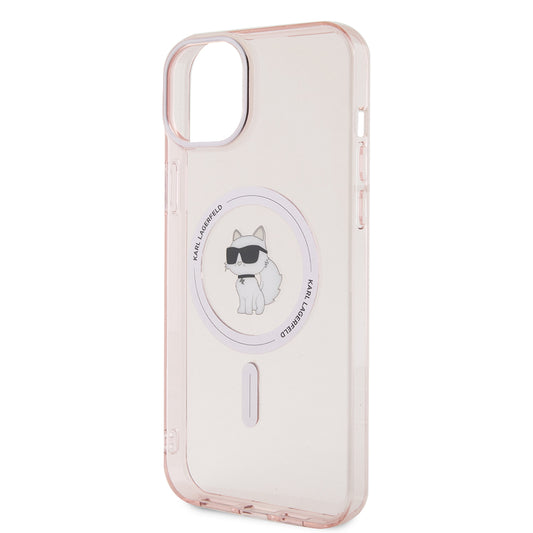 MagSafe-kotelo Apple iPhone 15 Plus / 14 Plus, Karl Lagerfeld, IML Choupette, Pinkki