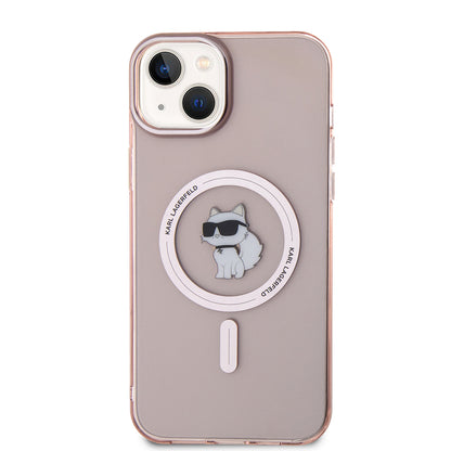 MagSafe-kotelo Apple iPhone 15 Plus / 14 Plus, Karl Lagerfeld, IML Choupette, Pinkki