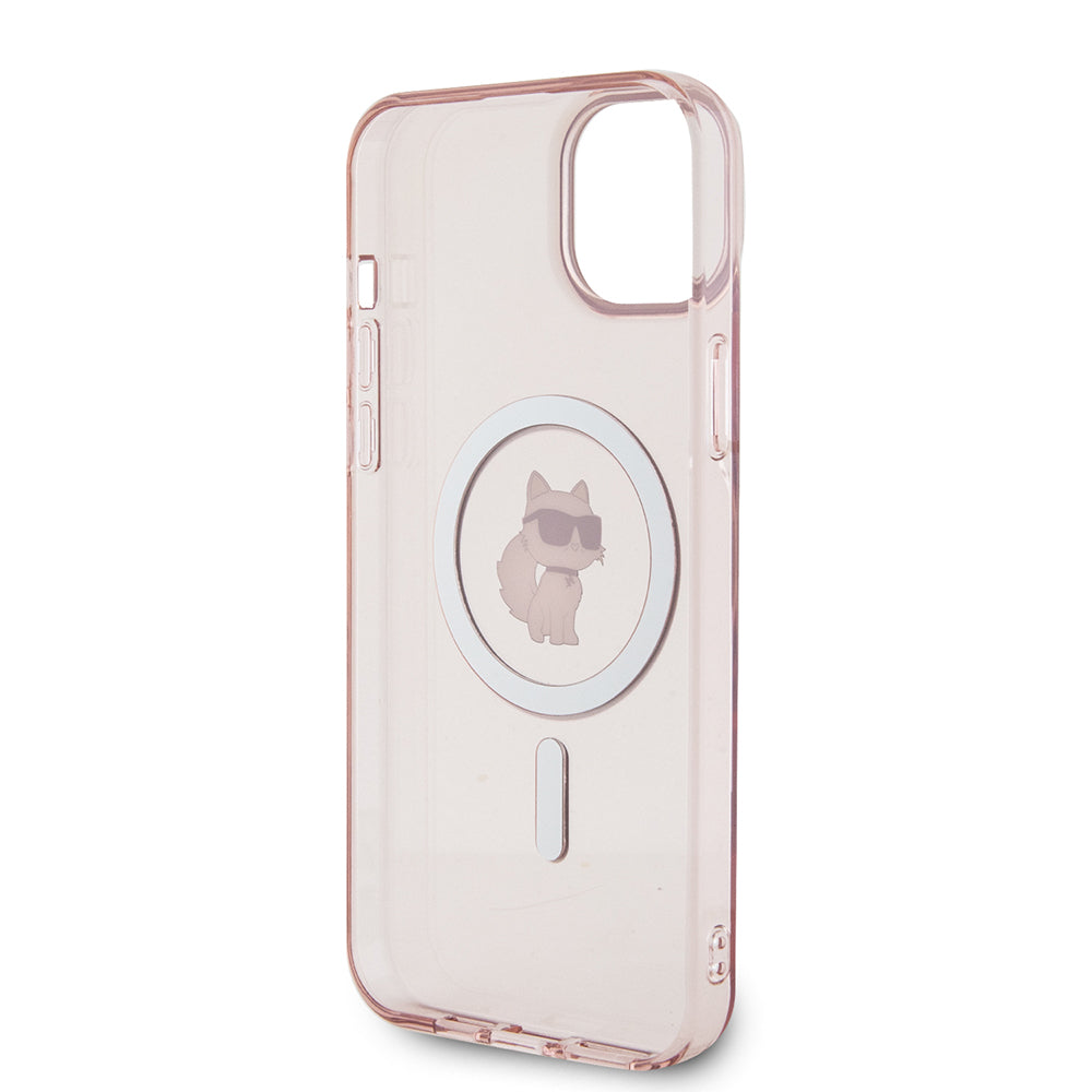 MagSafe-kotelo Apple iPhone 15 Plus / 14 Plus, Karl Lagerfeld, IML Choupette, Pinkki