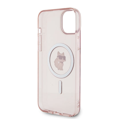 MagSafe-kotelo Apple iPhone 15 Plus / 14 Plus, Karl Lagerfeld, IML Choupette, Pinkki