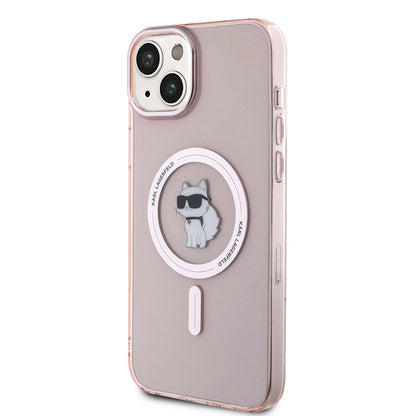 MagSafe-kotelo Apple iPhone 15 Plus / 14 Plus, Karl Lagerfeld, IML Choupette, Pinkki