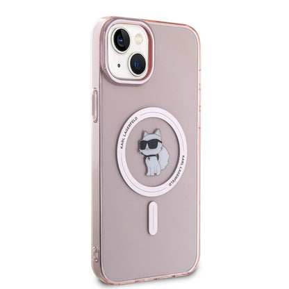 MagSafe-kotelo Apple iPhone 15 Plus / 14 Plus, Karl Lagerfeld, IML Choupette, Pinkki