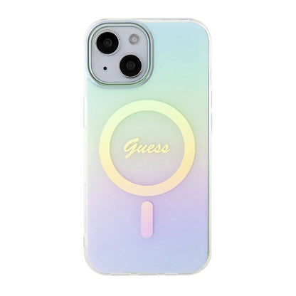 MagSafe-kotelo Apple iPhone 15 Plus -puhelimelle, Guess, IML Iridescent, Turkoosi