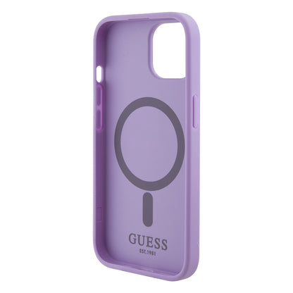 MagSafe-kotelo Apple iPhone 15 Plus -puhelimelle, Guess, Saffiano, Violetti