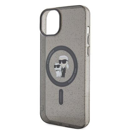MagSafe-kotelo Apple iPhone 15 Plus -puhelimelle, Karl Lagerfeld, Glitter, Musta