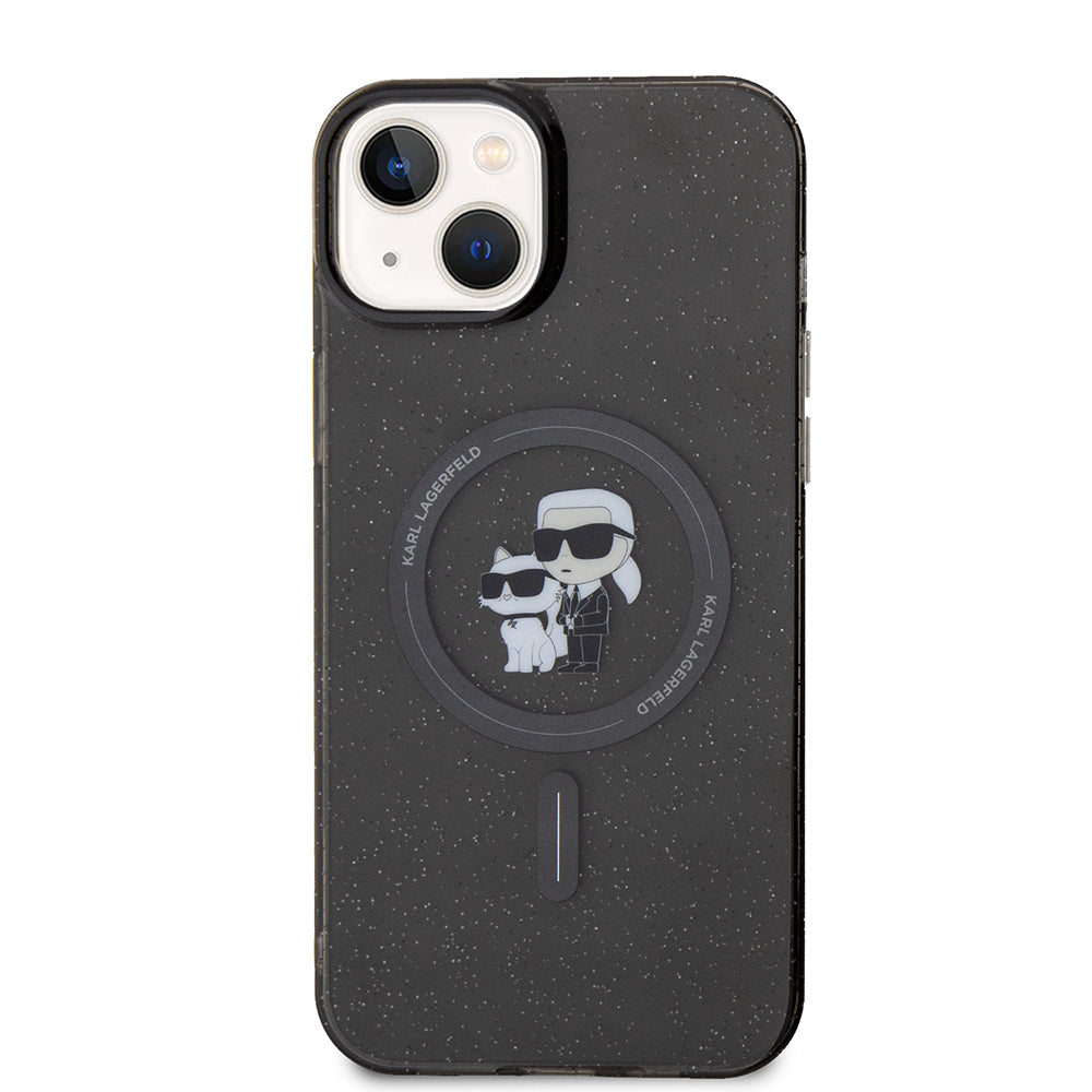 MagSafe-kotelo Apple iPhone 15 Plus -puhelimelle, Karl Lagerfeld, Glitter, Musta