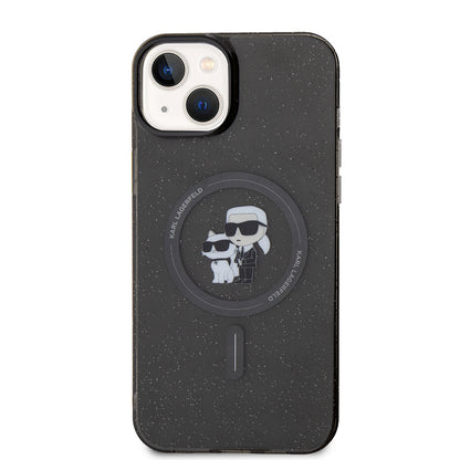 MagSafe-kotelo Apple iPhone 15 Plus -puhelimelle, Karl Lagerfeld, Glitter, Musta
