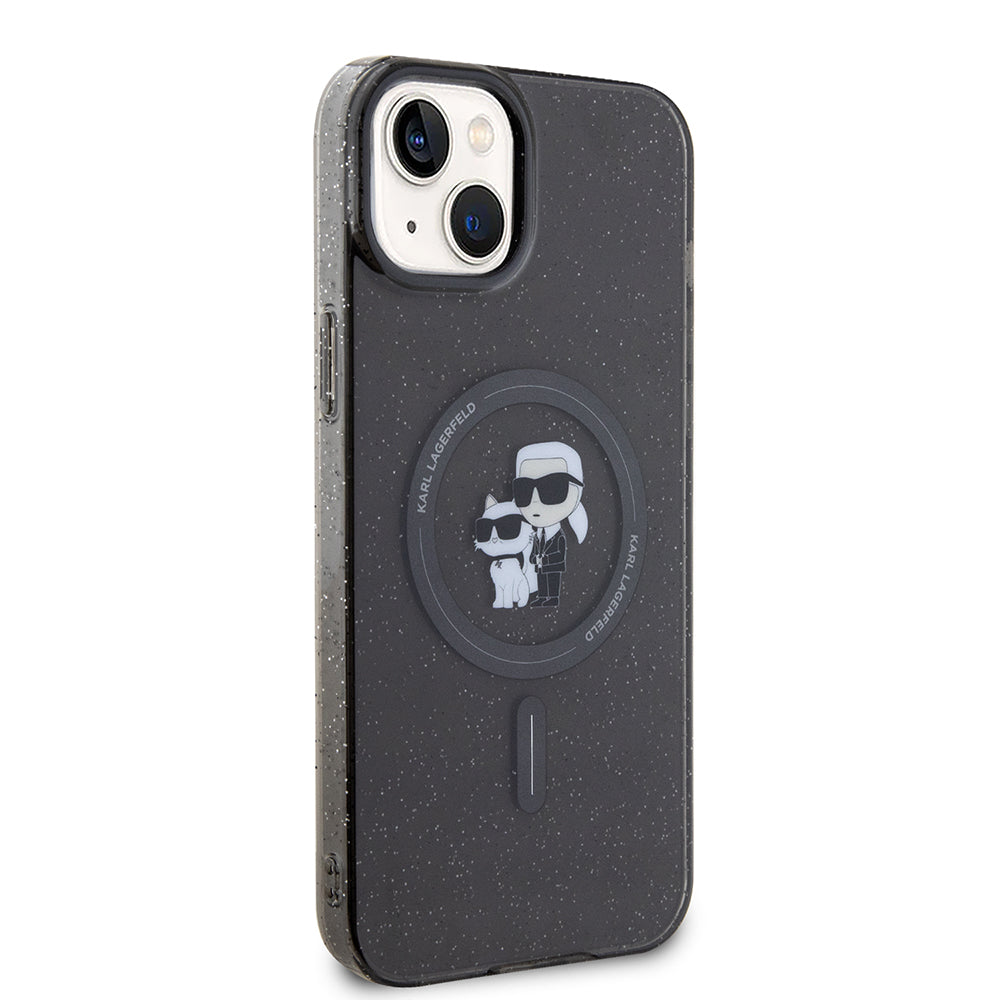 MagSafe-kotelo Apple iPhone 15 Plus -puhelimelle, Karl Lagerfeld, Glitter, Musta