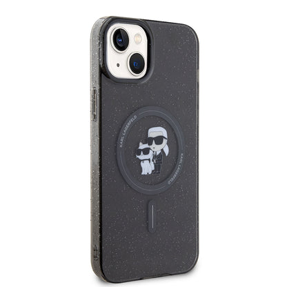 MagSafe-kotelo Apple iPhone 15 Plus -puhelimelle, Karl Lagerfeld, Glitter, Musta
