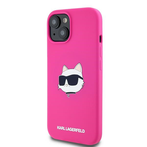 MagSafe-kotelo Apple iPhone 15 Plus -puhelimelle, Karl Lagerfeld, Silicone Choupette's Head, fuksia