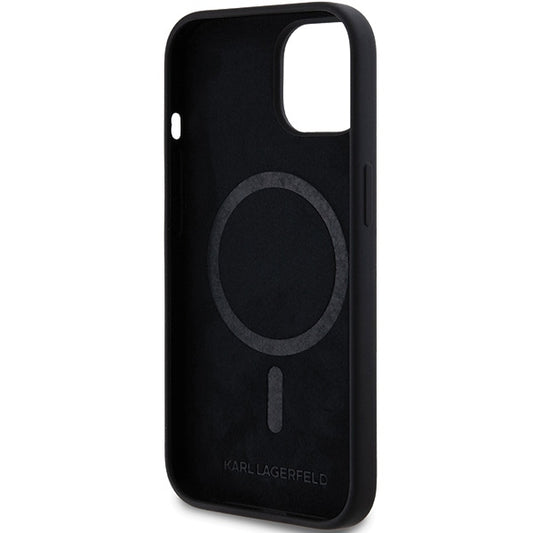 MagSafe-kotelo Apple iPhone 15 Plus -puhelimelle, Karl Lagerfeld, Silicone Choupette's Head, musta