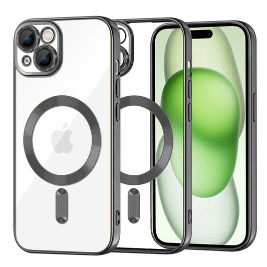 MagSafe-kuori Apple iPhone 15 Plus:lle, Techsuit, Luxury Crystal, Musta