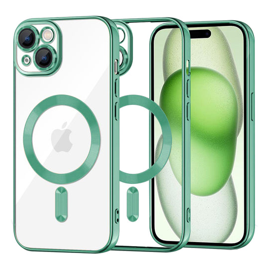 MagSafe-kuori Apple iPhone 15 Plus:lle, Techsuit, Luxury Crystal, Vaaleanvihreä