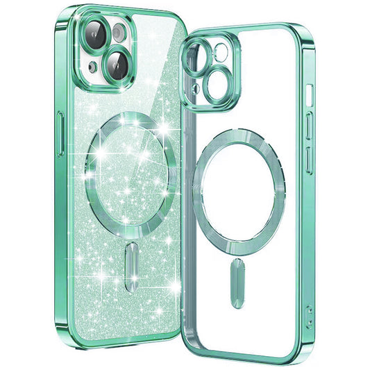MagSafe-kuori Apple iPhone 15 Plus:lle, Techsuit, Luxury Glitter, Vaaleanvihreä