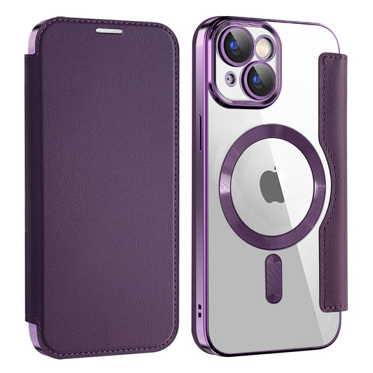 MagSafe-kuori Apple iPhone 15 Plus:lle, Techsuit, SmartMag Book, Violetti