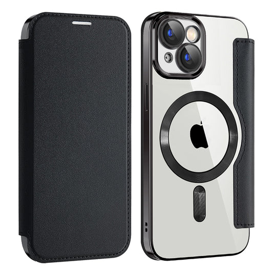 MagSafe-kuori Apple iPhone 15 Plus:lle, Techsuit, SmartMag Book, Musta