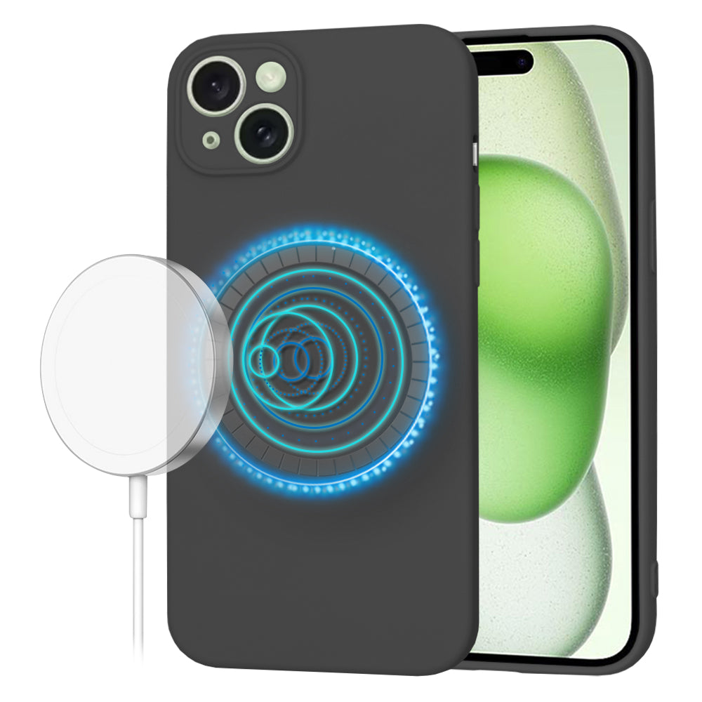 MagSafe-kuori Apple iPhone 15 Plus -puhelimelle, Techsuit, SoftFlex, Musta