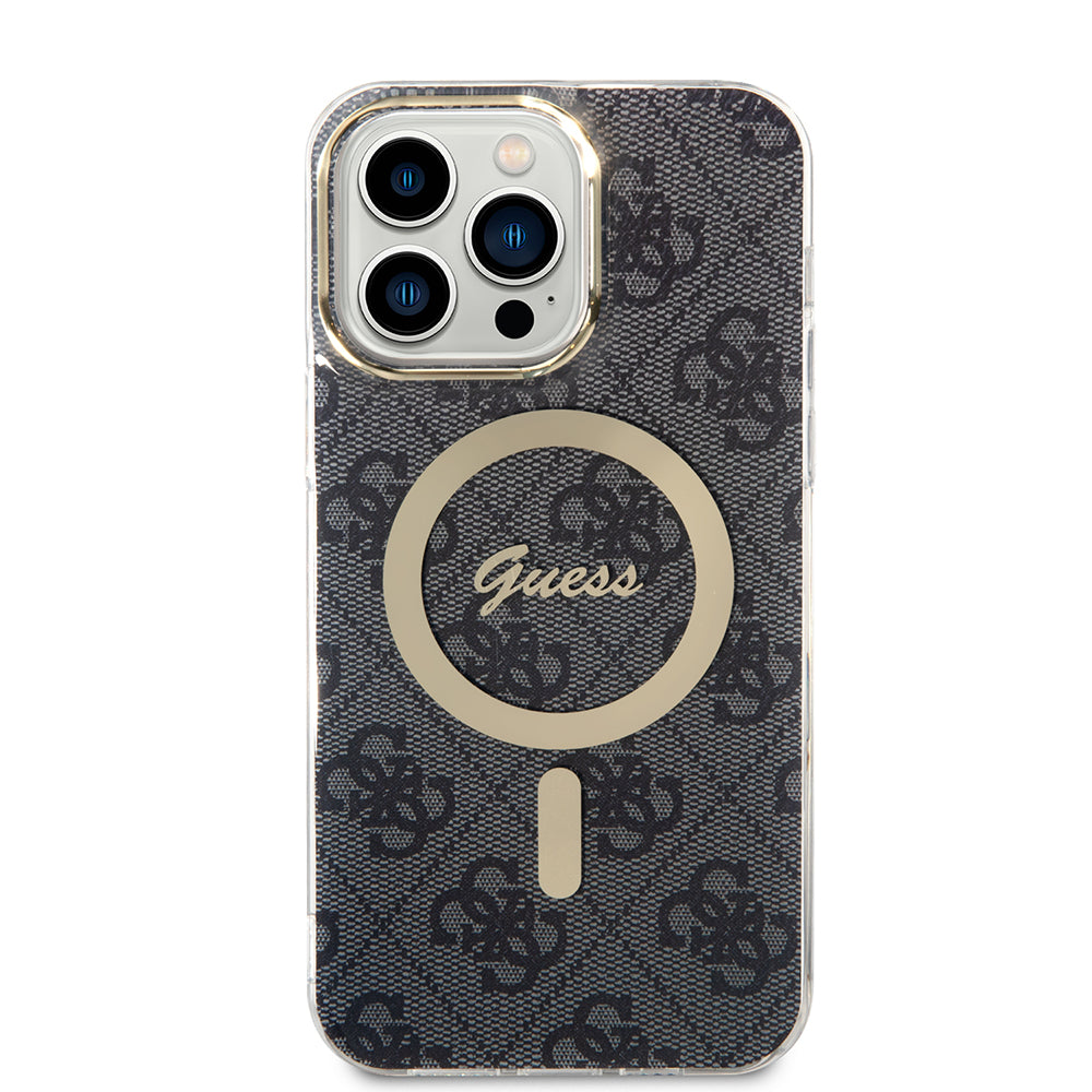 MagSafe-kotelo Apple iPhone 15 Prolle, Guess, 4G IML, Musta GUHMP15LH4STK