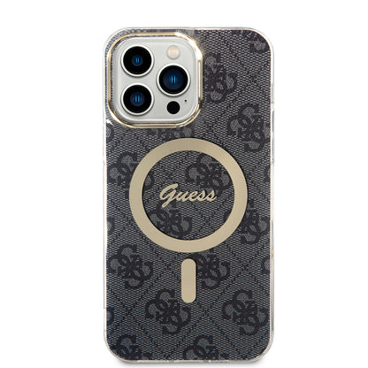 MagSafe-kotelo Apple iPhone 15 Prolle, Guess, 4G IML, Musta GUHMP15LH4STK