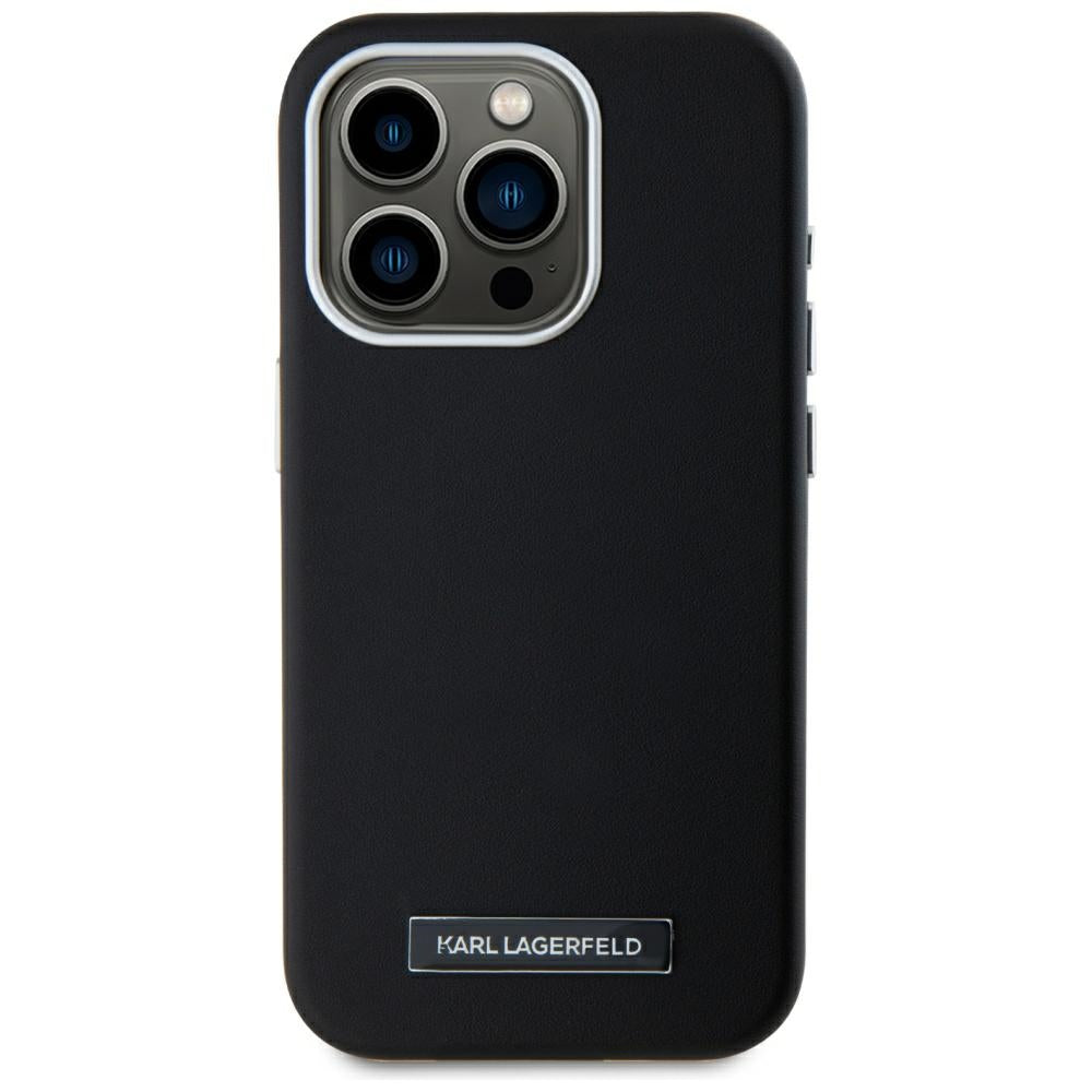 MagSafe-kotelo Apple iPhone 15 Prolle, Karl Lagerfeld, FW Metal Plate, Musta