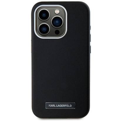 MagSafe-kotelo Apple iPhone 15 Prolle, Karl Lagerfeld, FW Metal Plate, Musta