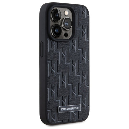 MagSafe-kotelo Apple iPhone 15 Prolle, Karl Lagerfeld, Monogram Metal Logo, Musta