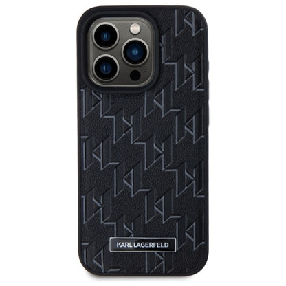 MagSafe-kotelo Apple iPhone 15 Prolle, Karl Lagerfeld, Monogram Metal Logo, Musta