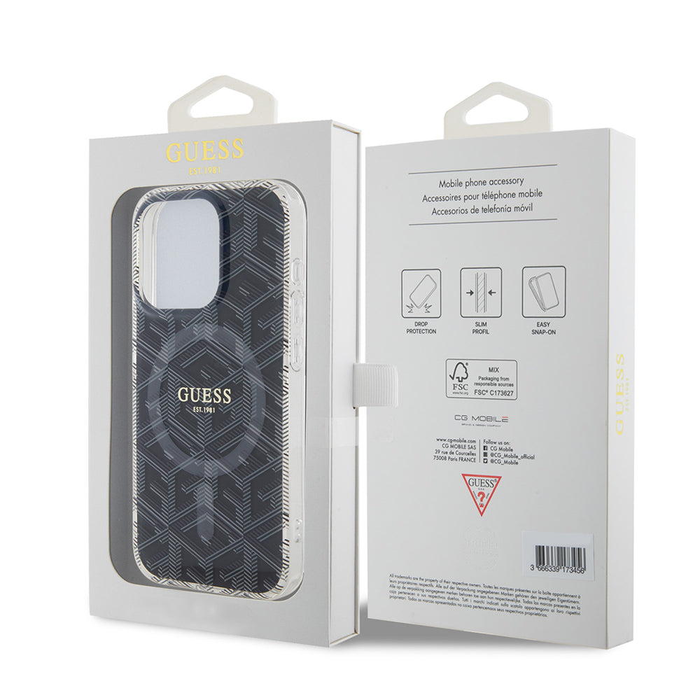 MagSafe-kotelo Apple iPhone 15 Pro Maxille, Guess, IML Gcube, Musta