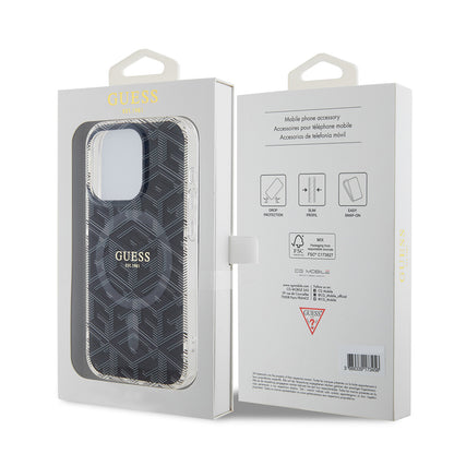 MagSafe-kotelo Apple iPhone 15 Pro Maxille, Guess, IML Gcube, Musta