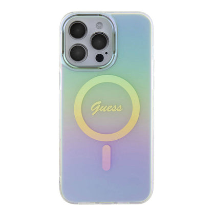 MagSafe-kotelo Apple iPhone 15 Pro Maxille, Guess, IML Iridescent, Turkoosi