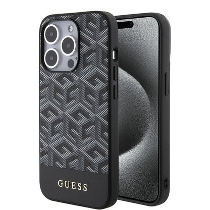 MagSafe-kotelo Apple iPhone 15 Pro Maxille, Guess, PU G Cube, Musta