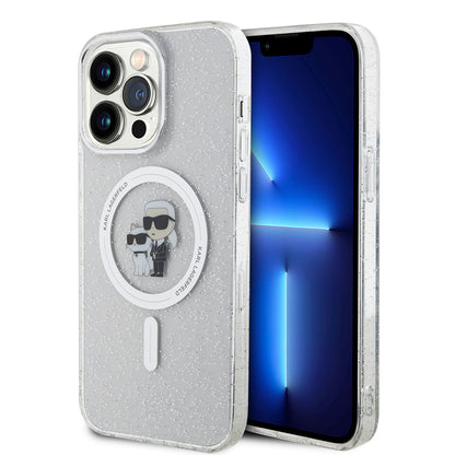 MagSafe-kotelo Apple iPhone 15 Pro Maxille, Karl Lagerfeld, Glitter, Läpinäkyvä