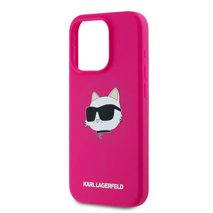 MagSafe-kotelo Apple iPhone 15 Pro Maxille, Karl Lagerfeld, Silicone Choupette's Head, fuksia