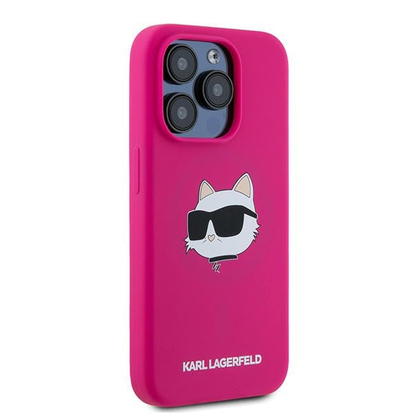 MagSafe-kotelo Apple iPhone 15 Pro Maxille, Karl Lagerfeld, Silicone Choupette's Head, fuksia