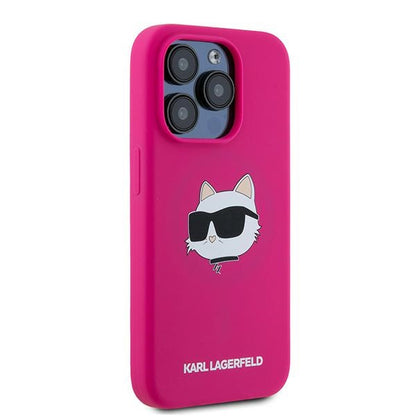 MagSafe-kotelo Apple iPhone 15 Pro Maxille, Karl Lagerfeld, Silicone Choupette's Head, fuksia