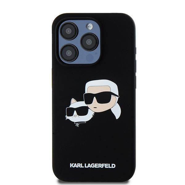 MagSafe-kotelo Apple iPhone 15 Pro Maxille, Karl Lagerfeld, Silicone Karl & Choupette, Musta