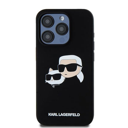 MagSafe-kotelo Apple iPhone 15 Pro Maxille, Karl Lagerfeld, Silicone Karl & Choupette, Musta