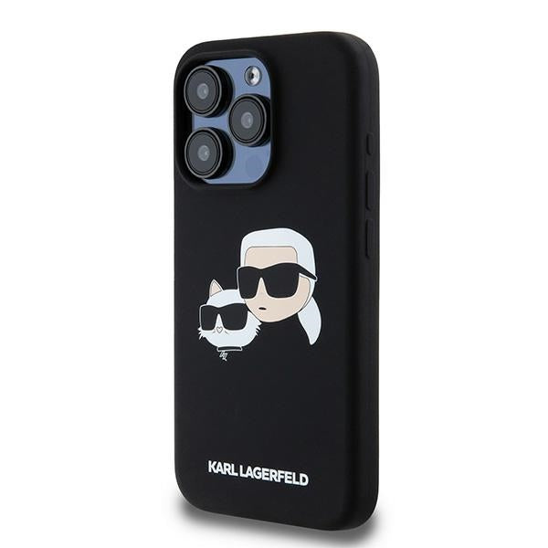 MagSafe-kotelo Apple iPhone 15 Pro Maxille, Karl Lagerfeld, Silicone Karl & Choupette, Musta